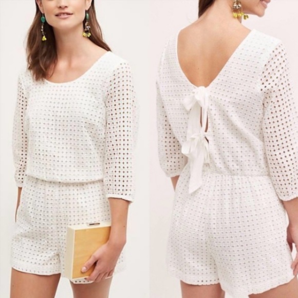white eyelet jumpsuit